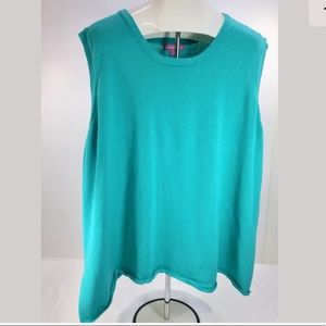 Woman Within Sz 4X Blue Sleeveless Sweater Tank